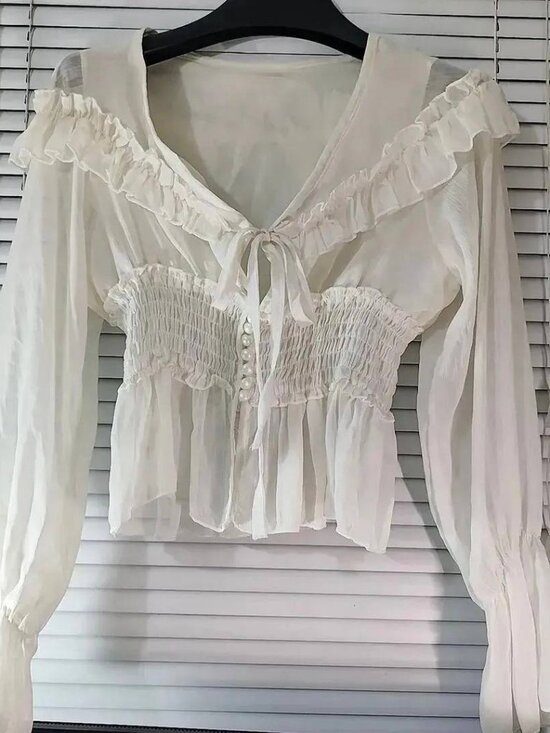 Tops - White Front Tie Top